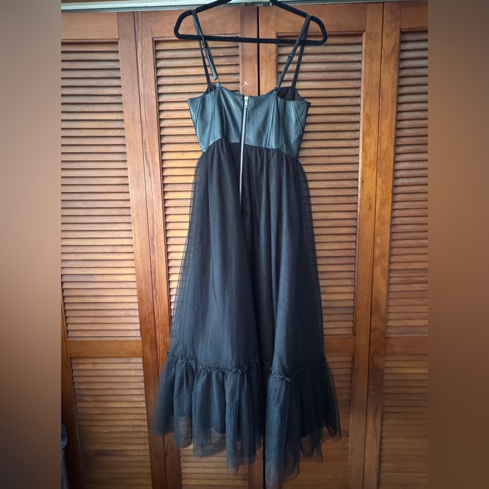 Hutch Essex Faux Leather Corset and Tulle Midi Dress size 6 NWT fully lined - Picture 4 of 6